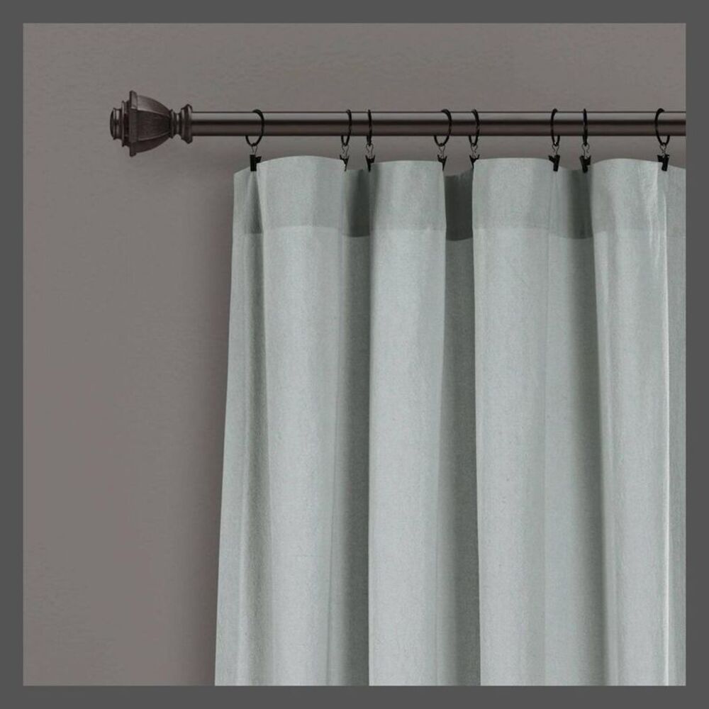 Lush Decor - Set of 2 84"x40" Chenille Chevron Rod Pocket Light Blue - Picture 2 of 4